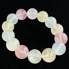 お得メガ24mm珠天然無着色フローライト(蛍石)ブレスレット天然石 