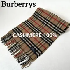 美品✨Burberrys バーバリー カシミヤ マフラー　ノバチェック　キャメル