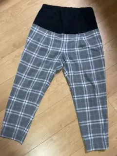 マタニティ調整可能✩︎レプシム　クロップドパンツ✩︎チェック柄
