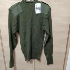 オリーブグリーン リブ編みセーター サイズ　L　40