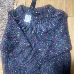 多色 ニットセーター 長袖 フリンジ付き