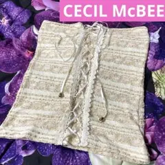 平成ギャルy2kセシルマクビーレース&リボン編み上げチューブトップベアトップ