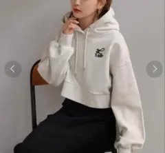 ナイスクラップ NICE CLAUP NC刺繍パーカー グレー