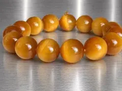 極上】鼈甲？白べっ甲？丸玉 ブレスレット 14m 天然素材 - メルカリ