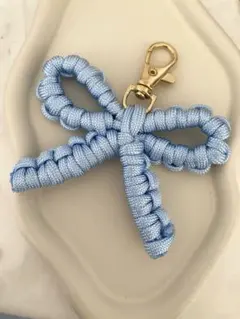 ハンドメイド　パラコード　キーホルダー　キーリング　キーチャーム　リボン