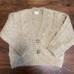 プティマイン ケーブルニットカーディガン M 100～110cm