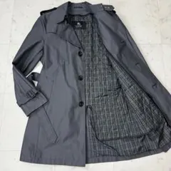バーバリーブラックレーベル 中綿ライナー付きトレンチコート チャコール Lサイズ