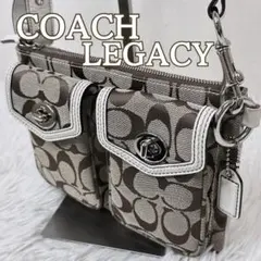 希少 COACH ラガシー シグネチャー ウエストポーチ ターンロック 美品