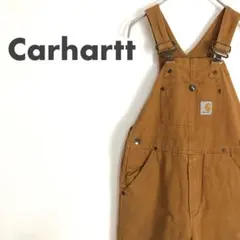 2156 カーハート キッズ　オーバーオール ペインター ロゴ つなぎ　茶