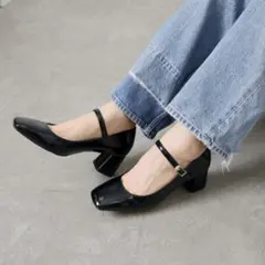 LE TALON(ルタロン) 5.5cmスクエアストラップパンプス