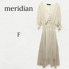1084◇メリディアン◇Vネック半袖ロングワンピース フレア袖 シフォン ゴムのサムネイル