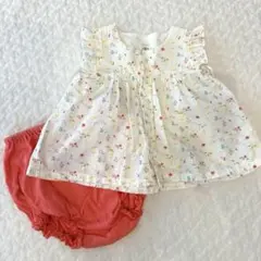 PETIT BATEAU / 花柄セットアップ 12m / 74cm