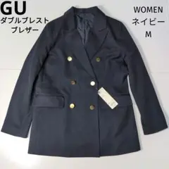 新品 GU ジーユー　ダブルブレストブレザー 紺ブレ 金ボタン ジャケット