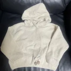 ZARA フリースフードトレーナー 3-4歳 アイボリー