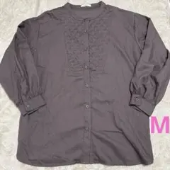 しまむら　チュニック　長袖シャツ　ダークブラウン　M