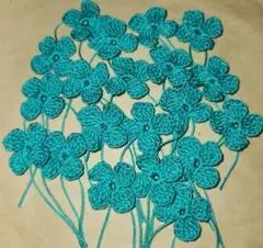 モチーフ20枚(四つ葉)エメラルドグリーン　レース編み　カギ編み