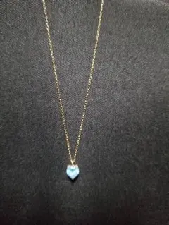 10K ハート型ブルーストーンネックレス！
