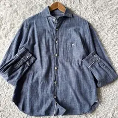 極美品　パラスパレス　長袖　ブラウス　シャンブレー　サイズ5 青　ブルー　シャツのサムネイル