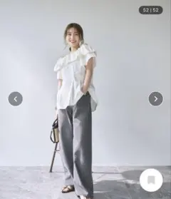 【NATURAL BEAUTY BASIC】バレルラインデニムパンツ ブラックMのサムネイル