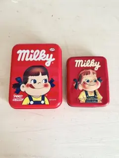 1980年代 不二家 ミルキー 缶ケース ペコちゃん 昭和レトロ 日本製