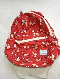 幼児女の子向けmoujonjonリュック花柄 レッド保育園入園準備のサムネイル