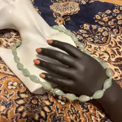 特別値下　ヴィンテージ　美しい大振り　緑系天然石ネックレス