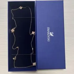 スワロフスキー ネックレス ロングネックレス 四葉のクローバー ピンクゴールド