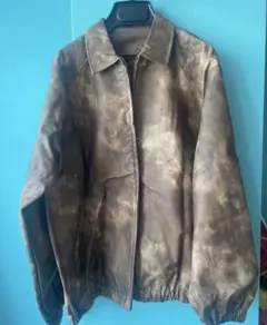 ブラウンレザー風ジャケットタイダイ