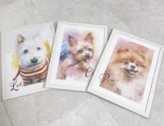 ペット似顔絵作ります　ご希望の方はコメントへ　複数匹も承ります　フレーム付き