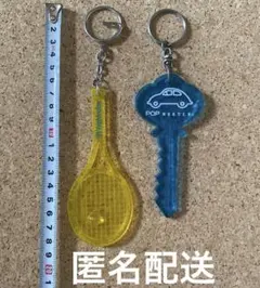 レトロキーホルダー　テニスラケット　キー　2点セット