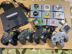 Nintendo 64 本体 + コントローラー4台 + ゲーム9本＋周辺機器