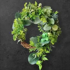 フェイクグリーン リース インテリア 造花 パン祭り台紙付き♡