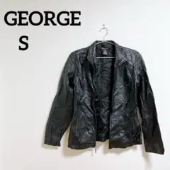 美品✨ GEORGE 【S】 レディース ブラックレザージャケット ライダース