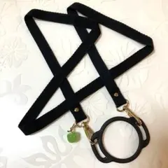 ショルダーストラップ　リング付き　青リンゴチャーム付き　ペンライトリンゴ棒用