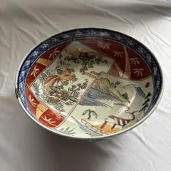 陶器製深皿 花鳥風景　伊万里