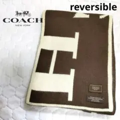 新品未使用✨COACH ビックロゴデザイン リバーシブルマフラー