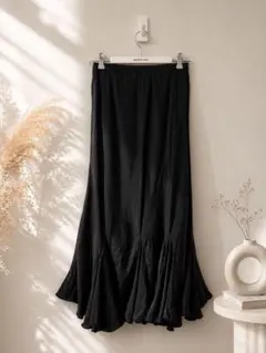 ★新品★タグ付き★ AUNT MARIE’S 黒マーメイドスカート ロング　Fのサムネイル