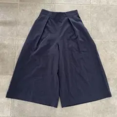 ViS 黒 ワイドパンツ ゴムウエスト