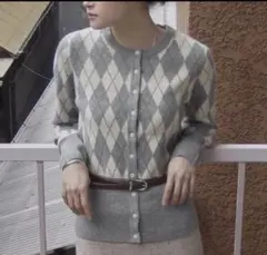 ZARA♡アーガイルニットカーディガン