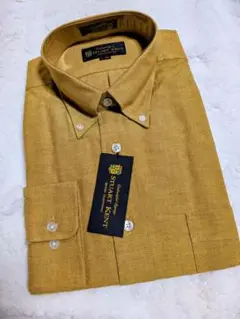 新品未使用 【STUART KENT】 ボタンダウンシャツ　オークル　Lサイズ
