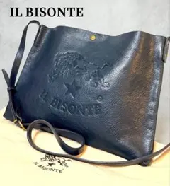 未使用級 ILBISONTE ハーフムーン デカロゴ エンボス ショルダーバッグ 未使用級 ILBISONTE ハーフムーン デカロゴ エンボス ショルダーバッグ