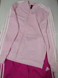 adidas　ピンク ジャージ　上下セット