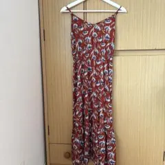 花柄 キャミワンピース ロング丈 テラコッタのサムネイル