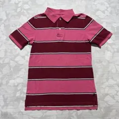 み*み様 GAP ギャップ ボーダー柄 ポロシャツ XS ピンク ボルドー 綿1のサムネイル