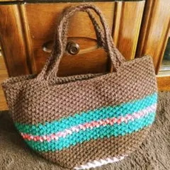 ハンドメイド　ニット　バック　35