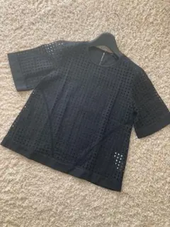 バナナリパブリック 透かしレース カットソー サイズS ブラック