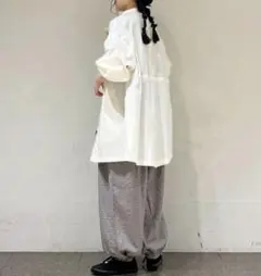 とも様専用★ 綿麻切替タックボリュームパンツ