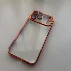 iPhone17ProMaxケース オレンジクリア