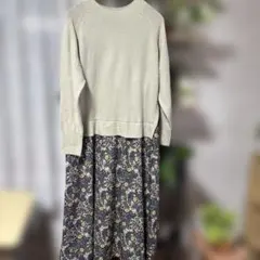 リブインコンフォート 大人モリスの世界 ニットドッキングワンピース