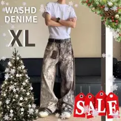 ウォッシュドデニム リアルツリー XL バギーパンツ ワイドパンツ カモフラ